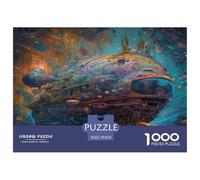 Sci Fi Spaceship 1000 Piece Jigsaw Puzzle Paper for Adults Futuristic Space Scene Puzzle Game for Family Home Relaxation Gift 70x50cm/1000pcs