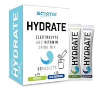 SCI-MX Electrolyte & Vitamin Hydration Mix • 30 Sachets: Blue Raspberry & Tropical Flavours • Energy • Hydration • Recovery • Immunity • Vegan + Caffeine-Free