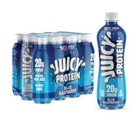SCI-MX Juicy Protein Water with 20g Protein • Blue Raspberry Flavour • 500ml x 12 • High Protein Drink • Low Calorie & No Added Sugar • Made in UK with Spring Water