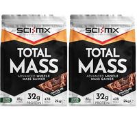SCI-MX Total Mass - Advanced Muscle Mass Gainer Protein Powder - Muscle Growth & Weight Gain - Chocolate • 32g Protein + 478 Calories per Serving • 2kg (Pack of 2)