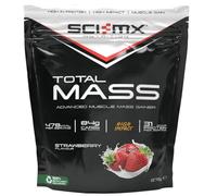 SCI-MX Total Mass - Advanced Muscle Mass Gainer Protein Powder - Muscle Growth & Weight Gain - Strawberry • 31g Protein + 478 Calories per Serving • 875g