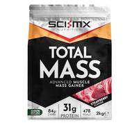 SCI-MX Total Mass - Advanced Muscle Mass Gainer Protein Powder - Muscle Growth & Weight Gain - Strawberry • 31g Protein + 478 Calories per Serving • 2kg