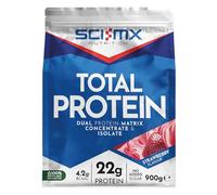Sci-MX Total Protein Powder – Dual Concentrate & Isolate, No Added Sugar, 4.2g BCAAs, Strawberry 900g