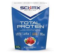 SCI-MX Total Protein - Dual Protein Concentrate & Isolate Protein Powder - Lean Muscle Development - Strawberry • No Added Sugar • 4.2g BCAAs + 22g Protein per Serving • 450g