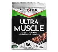SCI-MX Ultra Muscle - Protein Powder for Muscle Development + 23 Vitamins & Minerals - Chocolate • 56g Protein + 5g Creatine + 7.8g BCAAs per Serving • 1.5kg