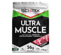 SCI-MX Ultra Muscle - Protein Powder for Muscle Development + 23 Vitamins & Minerals - Strawberry • 5g Creatine + 7.8g BCAAs per Serving • 1.5kg