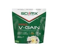 SCI-MX Pro-V Gain - 100% Vegan Vanilla Flavour Soy Protein Powder Isolate + B12 + Magnesium - Muscle Growth & Maintenance - Sugar Free, Non-GMO - 2.2KG (49 servings) 34g of protein per serving