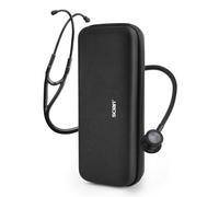 SCIAN Cardiology Stethoscope with Double-Sided Tunable Diaphragms, Professional Stethoscope with Carrying Case for Doctors, Nurses, Med Students, Clinical, All Black