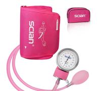 SCIAN Manual Blood Pressure Cuff - Aneroid Sphygmomanometer with European Cuff 12.6-20.8" and D-Ring, Come with Carrying Bag for Nurse Doctor Senior Adult, Pink-Adult Large