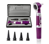 Scian Otoscope Ear Scope with Light, Fiber Optic Otoscopes with Hard Plastic Case, Pocket Ear Infection Detector for Kids,Elders,Dogs,Home Use (Purple)
