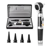 Scian Otoscope Ear Scope with Light, Fiber Optic Otoscopes with Hard Plastic Case, Pocket Ear Infection Detector for Kids,Elders,Dogs,Home Use (Black)