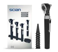 Scian Otoscope Ear Scope with Light, Pocket Ear Diagnostic Kit with 3X Magnify Lens & 8 Speculum Tips for Kids,Elders,Dogs,Home Use (New Black)