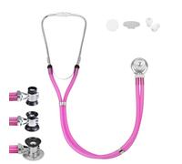 SCIAN Stethoscope Sprague Rappaport for Doctors, Nurses, Med Students, and Home Use, Multi-fuctional Cardiology Stethoscope Dual Head with Adult, Pediatric, and Infant Convertible Bell (Pink)