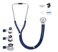 SCIAN Stethoscope Sprague Rappaport for Doctors, Nurses, School Students, and Home Use, Multi-fuctional Cardiology Stethoscope Dual Head with Adult, Pediatric, and Infant Convertible Bell (Blue)