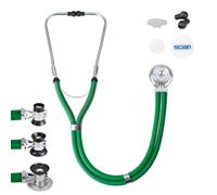 SCIAN Stethoscope Sprague Rappaport for Doctors, Nurses, School Students, and Home Use, Multi-fuctional Cardiology Stethoscope Dual Head with Adult, Pediatric, and Infant Convertible Bell (Green)