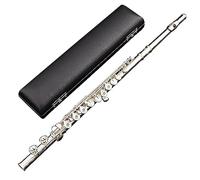 SciAza flute instrument recorder instrument tin whistle16-Hole Silver-Plated Open-Hole Flute in the Key of C, for Beginners, Students, and Adults