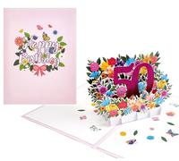 scicent 50th Birthday Pop Up Greeting Card 50th Birthday Card with Note and Envelope 3D Pop Up Greeting Card for Women Men Mothers Fathers Friends Romance Gift Card - 50th