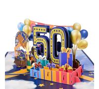 scicent 50th Wedding Anniversary Card 50th Birthday Cards with an Envelope 3D Pop Up Greeting Cards for Men Mothers Friends Families Creative Gift 31712