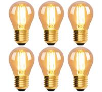 scicent 6 Pack E27 Edison Screw Bulb Dimmable, E27 LED Bulb, G45, 4W, 2700K, Amber Glass, Warm White Glow, Vintage Light Bulb, Screw in Light Bulb