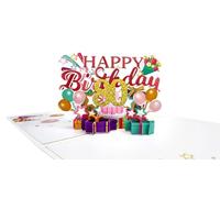 scicent 80th Birthday Cards for Women Stylish 3D Pop Up Birthday Card for Her Pink Birthday Card with Envelope for Sister, Mum, Nan, Granma - 23122