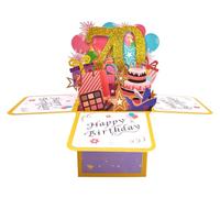scicent Age 70 Female Birthday Greeting Card 3D Pop-Up Birthday Cards Glitter & Foil Finished with Envelope (70th)