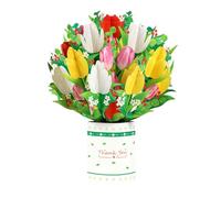 scicent Flower Greeting Cards Flower Bouquet 3D Popup Greeting Cards,Tulips Bouquet Pop Up Card, Birthday Card for Women,Thank You Card,Anniversary Card, Valentine Day Card - 29916