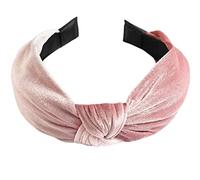 scicent Hair Accessories for Women Boho Hair Bands for Girls Vintage Elastic Headbands Velvet Head Wrap Stretchy Moisture Hairband Twisted Cute Head Band Pink