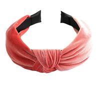 scicent Hairbands for Women Velvet Fabric Alice Band Knot Head Band Pink Boho Hair Accessories Ladies Headbands dark pink
