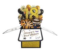 scicent Happy 18th Birthday Pop Up Card, 18th Birthday Card with Note and Envelope, 18th Birthday Gifts for Boys, Son, Brother, Nephew - age18-01