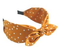 scicent Head Scarf Retro 1940s Headband Dark Yellow Boho Lovely Dot Bow Hairband Rabbit Ear Girls Accessories Hair Bands for Women 11