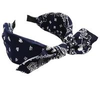 scicent Headband Paisley Boho Bow Bandana Knot Headbands Retro Flower Printed Elastic Rabbit Ear Hair Bands for Women and Girls Navy Hair Accessories 04