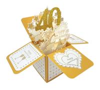 scicent Husband Anniversary Cards Happy 40th Anniversary Card 3D Pop Up Greeting Card with Envelope Wedding, Valentine, Birthday Gift Card, Congratulation Card - 40th
