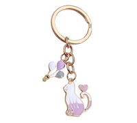 scicent Keyrings for Men Keychain Cute - Purple Cat Key Chain and Charm for Handbags Purses Bags Belts Purple86