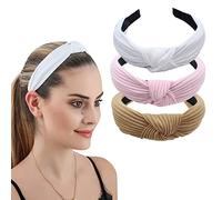 scicent Ladies Headbands Top Cross Knotted Hairbands 3 PCS Elastic Head Band Hair Accessories for Women and Girls 1805