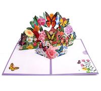 scicent Pop Up Card Butterflies and Flowers 3D Butterfly CardS for Wife Girlfriend Mother Birthday Get Well Thank You Anniversary Purple 2022