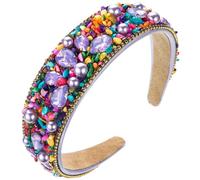 scicent Purple Headband Fashion Super Shiny Women Crystal Head Band Hair Accessories for Girls Sparkly Bling Diamond Hairband Wide Non-Slip Hair Hoops 25514