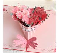 scicent Roses Pop Up Birthday Card for Wife with Envelope Red Roses 3D Flower Card Greeting Cards Gifts for Her Valentines Card Creative Anniversary Card - 32818