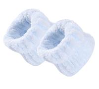 scicent Spa Wrist Washband, 2 Pcs Coral Fleece Facial Washing Wristbands Microfiber Wrist Wash Towel WristBand Headbands for Washing Elastic Hair Band for Shower Sports Makeup - Blue