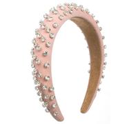 scicent Wedding Hair Accessories for Women Pink Headband for Girls Bling Glitter Sparkly Diamond Head Band Fashion Padded Hair Band Non-Slip Hair Hoops formal Girls Gifts - 25912