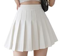 scicent Women's Plain Skater Skirt Basic A-Line Stretchy Flared Mini Flowy Skirt Multiple Colours Plus Size Curve White 2X UK 10 12