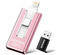 SCICNCE 512GB Flash Drive Intended for iPhone, USB Memory Stick Storage Backup for Photos Videos, Plug and Play No APP Required, Compatible with iPhone iPad Android and Computers (Pink)