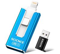 SCICNCE 512GB Flash Drive Intended for iPhone, USB Memory Stick Storage Backup for Photos Videos, Plug and Play No APP Required, Compatible with iPhone iPad Android and Computers (Bule)