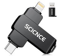 SCICNCE 512GB Flash Drive Intended for iPhone, USB Memory Stick Storage Backup for Photos Videos, Plug and Play No APP Required, Compatible with iPhone iPad Android and Computers (Metal Gray)