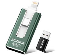 SCICNCE 512GB Flash Drive Intended for iPhone, USB Memory Stick Storage Backup for Photos Videos, Plug and Play No APP Required, Compatible with iPhone iPad Android and Computers (Green)