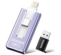 SCICNCE 512GB Flash Drive Intended for iPhone, USB Memory Stick Storage Backup for Photos Videos, Plug and Play No APP Required, Compatible with iPhone iPad Android and Computers (Purple)