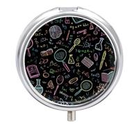 Science Abstract Math Chemistry Print Pill Case Travel Medicine Organizer Box