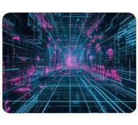 Science And Technology Mouse Mat 360x300x3mm Lines Mouse Pad, Thick Non-Slip Rubber Base Desk Mat and Stitched Edge, Optimised for Gaming Sensors Mousepad Office Accessorie for Home Computers,Model533