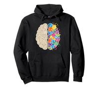 Science Art Brain Left and Right Thinking Neuroscience Mind Pullover Hoodie