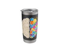 Science Art Brain Left and Right Thinking Neuroscience Mind Stainless Steel Insulated Tumbler