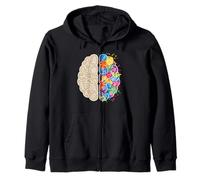 Science Art Brain Left and Right Thinking Neuroscience Mind Zip Hoodie